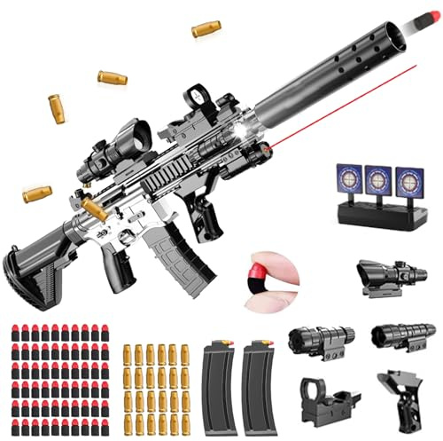 Pistolet Jouet Enfants,Mousse Soft Bullet Gun Jouet M416,Mousse Pistolet,rechargement Manuel,Soft Bullet Toy Gun Pistolet pour 12+ Cadeaux Enfants