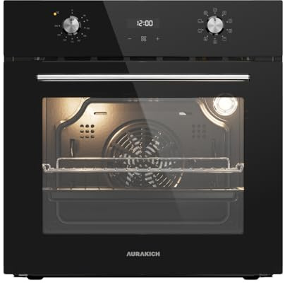 AURAKICH Four encastrable 60 cm, capacité 70 L, noir