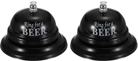 PATIKIL 2 campanas de escritorio, 3.3 pulgadas, timbre de llamada de servicio de recepción de metal fuerte y transparente, anillo de barra para restaurante, hotel, juego, aula, cena, entrenamiento de