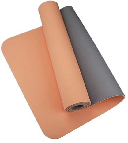 Esterilla Yoga Estera De Yoga TPE Gruesa Dos Colores Y Antideslizante, Fitness En El Hogar La Almohadilla Insípida(Gold powder gray)