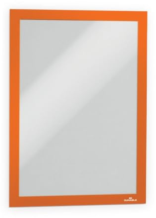 Durable Duraframe Info Frame, A4, magnetisk ram, 10 styck, orange, 488209 | Självhäftande ram, yttermått 236 x 323 mm, läsbar från båda håll, stående eller liggande format, Made in Poland
