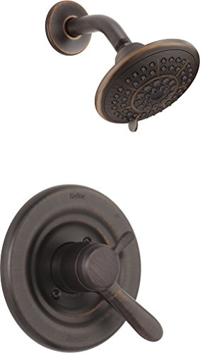 Delta Lahara 17 Series Dual-Function Shower Trim Kit with 5-Spray Touch Clean Shower Head, Venetian Bronze T17238-RB (Valve Not Included)