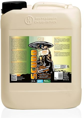 GEAL SCUDO GREEN. Idrorepellente Anti Infiltrazioni Base Acqua. Elimina Infiltrazioni per Terrazze, Pavimenti e Rivestimenti. 5 Litri