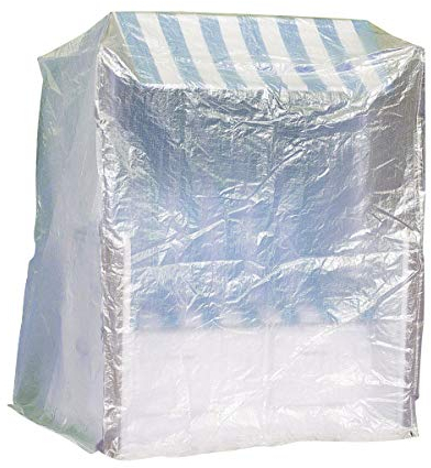 Fachhandel Plus Strandkorb Schutzhülle Föhr EuroLine 130 × 108 × 165/140 cm – wetterfeste Abdeckung Strandkorb, Wasserabweisende Strandkorbhülle UV-beständig