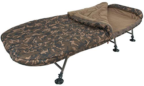 Fox R Series Camo Sleep System 212x98cm - Karpfenliege zum Angeln auf Karpfen, Angelliege zum Karpfenangeln & Wallerangeln
