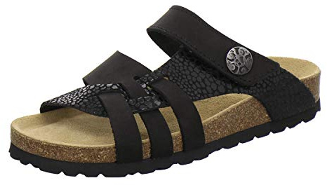 AFS-Schuhe 2120 Pantoufles en cuir pour femme avec fermeture Velcro
