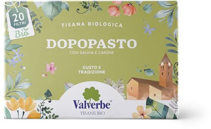 Valverbe Tisane Infuso Dopo Pasto Biologico 20 Filtri - Pacco da 6 - 120 g