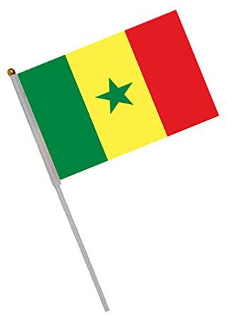 10pcs Drapeau de Bâton Sénégal Petit Drapeau Nationaux Pays Drapeaux à Main Mini Tenus Dans la Main Drapeau Coupe du Monde Fans Supporters Bannière World Cup Flag pour Fans (10pcs)