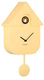Karlsson Pendulum Modern Wall Cuckoo Clock (Soft Yellow - KA5768LY)