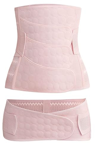 WANYI Bauchbandage mit Beckengürtel, 4-teilig, nach der Geburt, 2-in-1, C-Abschnitt, Erholungsgürtel, keine gerollte postpartale Unterstützung, Erholung, Bauch/Taille/Beckengürtel für normale