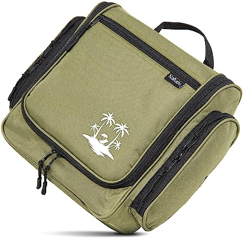 NAFUDO Kulturtasche | Großer Kulturbeutel zum Aufhängen [Premium-FERTIGUNG] Waschtasche & Beautycase mit Spiegel & extra Fächern - Farbe wählbar