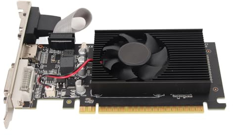 Tarjeta Gráfica GT610 2GB GDDR3 de 64 bits, HDMI, DVI, VGA, Tarjeta de Video para PC, GPU para Computadora de Escritorio, PCI Express 1.1 X 16, con Ventilador de Refrigeración