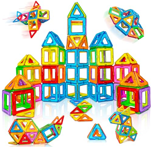 MXBLOCKY Magnetische Bausteine Kinder Spielzeug Ab 3 4 5 6 7 8 9 10 Jahre Jungen Mädchen Magnetbausteine Magnetspielzeug STEM Kreativität Kinderspielzeug Geschenk Für Kindertag Neujahr Weihnachten