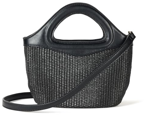 The Drop Mini fourre-tout Xiomara pour femme, paille noire, taille unique