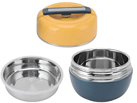 VIFERR Bento Box Contenitori Termici per Pranzo al Sacco in Acciaio Inossidabile da 0,8 Litri a 2 Strati con Maniglia per Campeggio Scolastico in Ufficio