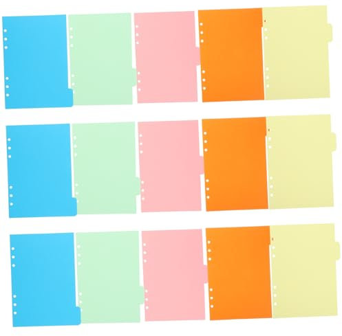 COHEALI 18 Stk A5-Index-Trennseite Indexseite Indexteiler Indexregisterkarten Büroklammern Notizbücher Trennblätter für Ordner Notizbuch-Indexteiler Loses Blatt Trennlinie