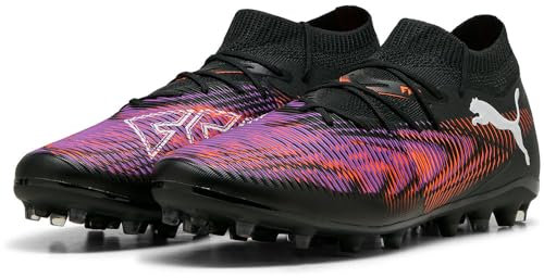 PUMA Unisex Future 8 Match MG Fussballschuh, Black White-Glowing RED, 43 EU