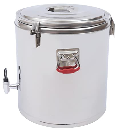 DJOAIUYF Récipient isotherme de 40 l en acier inoxydable - Avec couvercle - Récipient de transport thermique avec robinet d'écoulement pour aliments