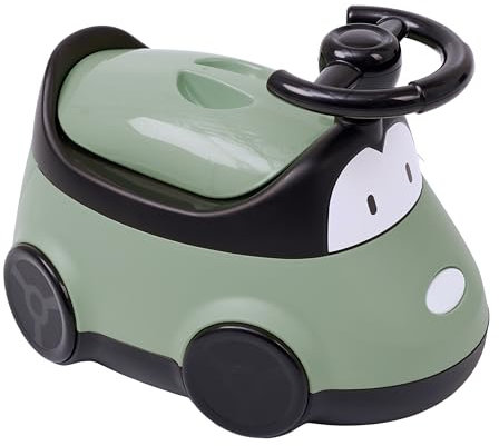 THERMOBABY - Kindertöpfchen AUTO - Töpfchen für Kinder - Babytöpfchen - Kindertoilette - Lustig & Rutschfest - Salbeigrün - ab 18 Monate
