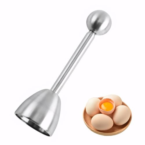 LiangYuanZen Testina per uova e apriuova in acciaio inox, per uova dure e morbide, aprisuovo, tagliauova, pelapatate per uova sode