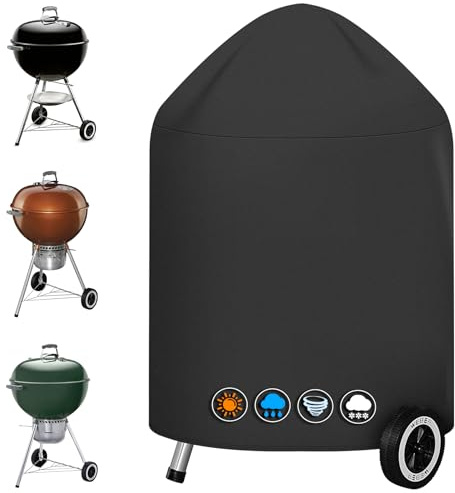 Sonharlar Vattenkokare BBQ-skydd för Weber 47 cm – 600D kolgrillskydd för Weber grill, slitstarkt och vattentätt PU-skydd för 47 cm Master Touch kolgrill, original vattenkokare grill (Φ50 x 81 cm)