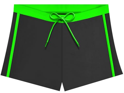 AYESY Bañador Niño Ropa de Baño Quick Dry con Forro Compresión Calzoncillos Tipo Bóxer Pantalones Cortos de Baño Bañador Natacion Niño con Cordón y Forro Antirozaduras de 11 a 12 años-Negro
