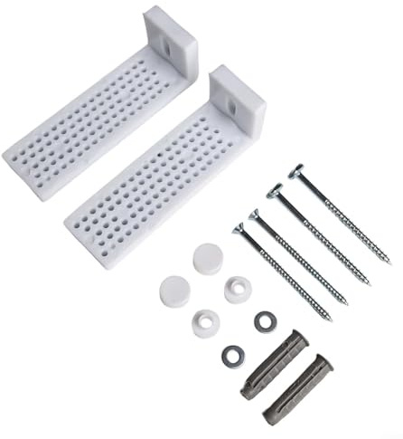 Juego de pernos de anclaje para bidé de inodoro, 2 tornillos de fijación en forma de L con cubiertas, acero inoxidable + kit de montaje de piso de plástico para instalación segura del inodoro (L)