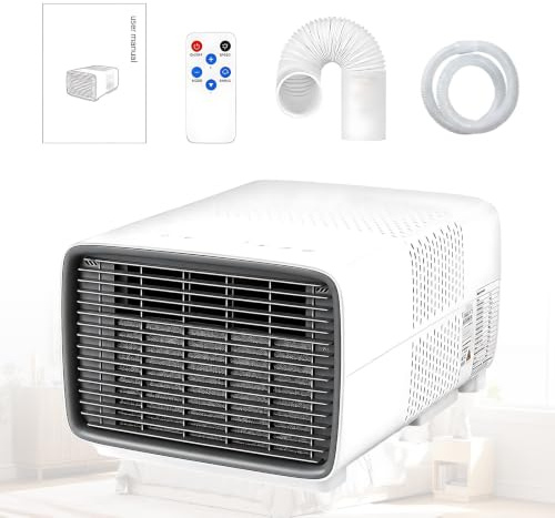 Flyttbar Luftkonditionering för Camping, 2700 BTU Liten AC för Lastbilshytt, Tält, Husbil, Flexibel Frånluftsslang Ingår
