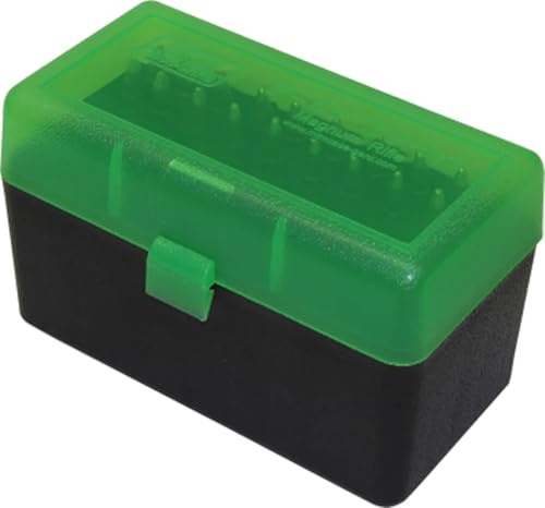 MTM 50 Round Flip-Top Rifle Ammo Box WSM, 45-70 (Clear Green/Black)