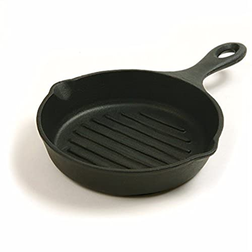 Norpro Pre-Seasoned Cast Iron 6.75 Inch Round Grill Pan