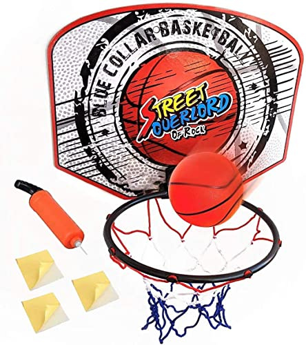 koolbitz Kids Large Basketball Hoop Set, Attachable To Door & Wall Backboard Shatterproof Backboard Novelty with Pump Ball Durable Design Perfect Indoor Game, Pack of 1