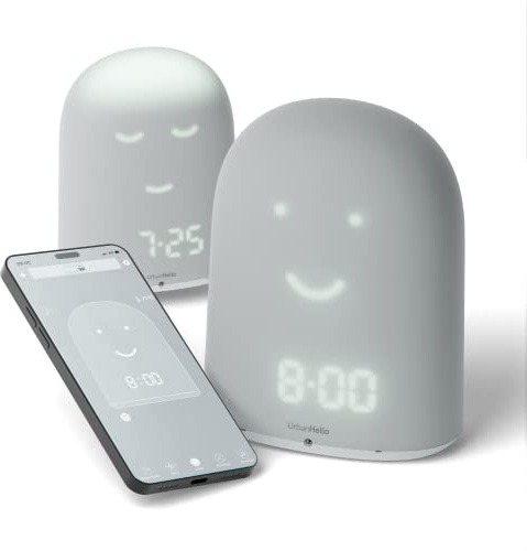 REMI - Babyphone + Réveil Enfant pour Apprendre à Dormir Plus - Suivi du Sommeil - Veilleuse - Boite à Histoires (Gris Nuage)