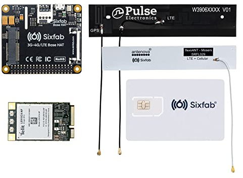 Kit modem cellulare Raspberry Pi 4G/LTE - Hardware | Scheda SIM IoT globale con $25 di credito | Software cloud gratuito | Monitoraggio remoto | Accesso remoto