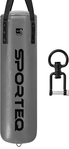 Sporteq Dyno Heavy Filled Punch Bag 3FT, 4FT & 5FT for All Ages & Genders | Boxing Martial Arts Kickboxing Muay Thai Karate | Home & Commercial Gym Use
