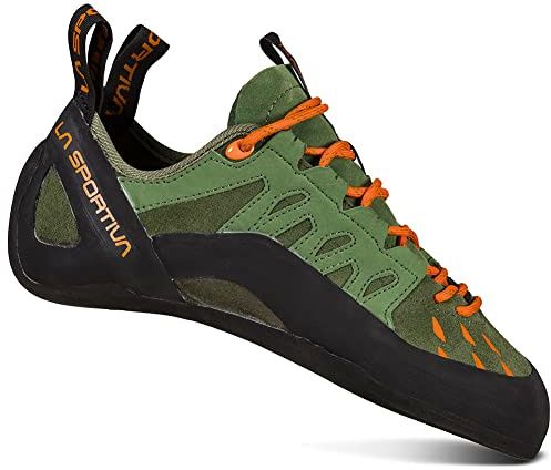 La Sportiva Men's Tarantulace Rock Climbing Shoes, Olive/Tiger, 12.5