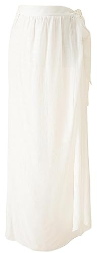 TBSCWYF Mujer Traje de Baño de Playa para Bikini Bañador de Gasa Sarong Coverups Semi Transparente Pareo Bufanda Wrap Falda Corta con Borlas Fringe Swim Beach Coverups