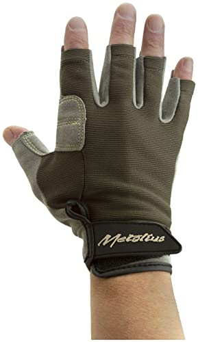 Metolius Talon Belay Glove 3/4 - Gray/Olive Large