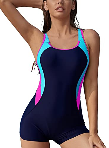 SHEKINI Women Athletic One Piece Swimsuit Racerback Bathing Suits
