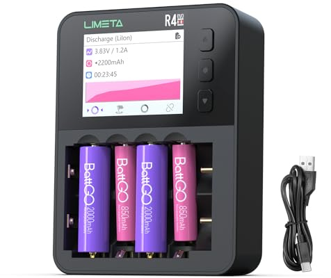 LIMETA AA AAA 18650 21700 Smart Battery Charger Discharger Tester