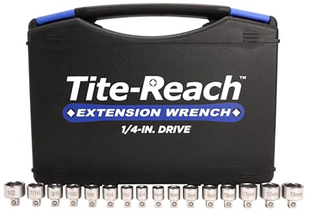 Original TITE-Reach 1/4” Drive Low Profile Socket Set, Magnetic Inserts, Standard and Metric, Stubby Sockets, Made for Tight Spaces