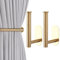 OCIOLI Adhesive Curtain Holdbacks - 2 Pack No Drill Tie Backs Hooks for Drapes, Damage-Free Wall Mounted Curtain Holders with Strong Reusable Adhesive (2, Gold)
