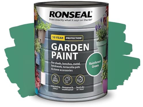 ARUUJ - Garden Paint, Fence Paints, Weather Resistant Outdoor Matt Paints, Water Based Paint For Sheds, Metal, Terracotta, Easy to Apply, Long-Lasting Colour & Protection (Rainforest Green, 750ML)