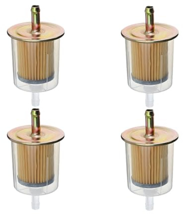 BESULEN 3/8 Inch Gas Inline Fuel Filters, 4PCS Vehicle Gasoline Powered Engines Fuel Filters Replacement, Automotive Engines Accessories, Universal for Motorcycles Cars Trucks