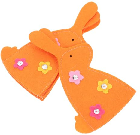 Ciieeo 4 Pezzi Coperture per Uova di Pasqua a Forma di Coniglio Non Tessuto, Set da 4 Pezzi Riutilizzabili, Decorazioni Pasquali per Feste e Riunioni Familiari