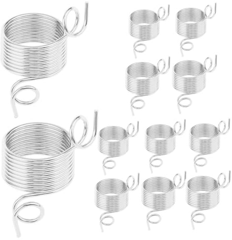 AKOOSY Anelli per Dita Lavorati a Maglia in Acciaio Inox 12 Pezzi Set, Anelli Decorativi per Cucito e Maglieria Professionale, Strumento per Mantenere Tensione Filo e Facilitare