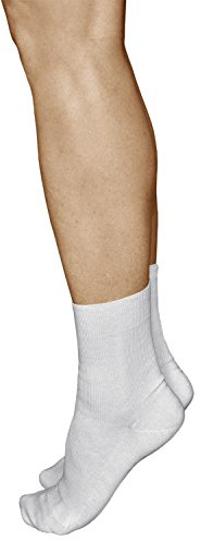 vitsocks Calzini senza Elastico Sanitari 98% COTONE Donna (3 PAIA) Calze No Stress che non Stringono Caviglia, bianco, 35-38