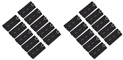 Stretch Comfort Waist Extension for Jeans & Pants - Simply Button on to Make 2 Elastic/Stretchy Waistband Instantly (20) Black