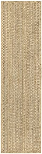 HAMID - Område Jute Matta, Mattor Granada 100% Naturlig Jute Fiber, Mjuk Matta, Handvävd, Vardagsrumsmatta i Jute, Sovrum, Hall Matta, Naturlig, (300x80 cm)