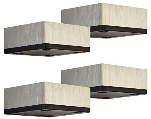 SOTECH 4er Set Möbelfüße Motel 65 x 65 mm Höhe 25 mm Edelstahloptik Stützfüße aus Aluminum