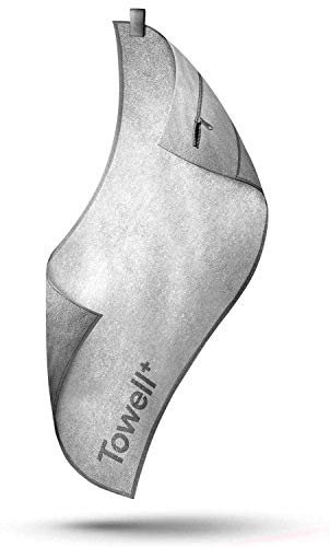 STRYVE | Towell+ | Sporthandtuch mit Tasche & Magnetclip | in 7 Farben | ideal für Fitnessstudio & Outdoor | Bekannt aus Die Höhle der Löwen | Brighte White